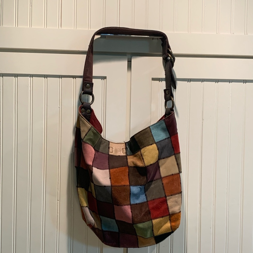 Lucky Brand Leather Patchwork Hobo Bag